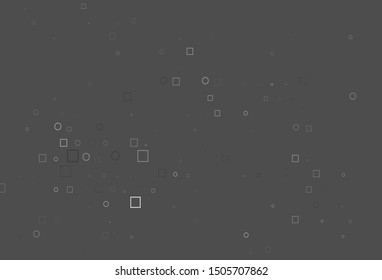 Light Silver, Gray vector cover with circles, cubes. Abstract backdrop with colorful circles, rectangles. Pattern for ads, leaflets.
