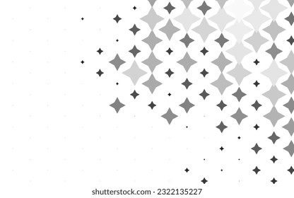 Light Silver, Gray vector cover with small and big stars. Decorative shining illustration with stars on abstract template. Smart design for your business advert.