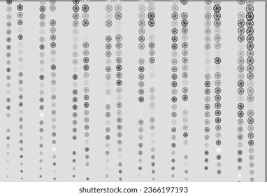 Plata clara, cubierta vectorial gris con bonitos copos de nieve. Ilustración abstracta geométrica moderna con cristales de hielo. La plantilla se puede utilizar como fondo de año nuevo.