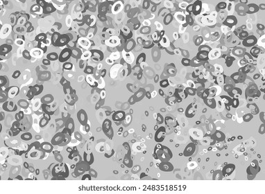 Light Silver, Gray vector cover with spots. Illustration with set of shining colorful abstract circles. Pattern of water, rain drops.