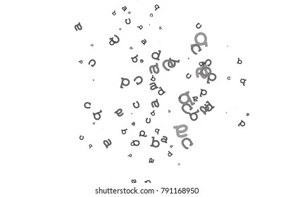Light Silver, Gray vector cover with english symbols. Shining colorful illustration with isolated letters. Template can be used as a background for ads of typography.