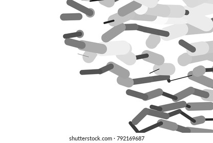 Light Silver, Gray vector cover with rounded stripes. Glitter abstract illustration with colored sticks. The pattern can be used for websites.