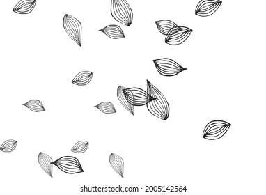 Light Silver, Gray vector doodle background. Glitter abstract illustration with leaves. Pattern for heads of websites and designs.