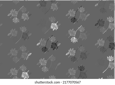 Light Silver, Gray vector doodle pattern. Doodle illustration of leaves in Origami style with gradient. The textured pattern for website.