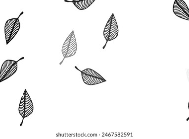 Diseño de garabato de Vector gris plateado claro. Dibujos sutiles con coloridas hojas degradadas. Patrón para colorear libros y páginas para niños.