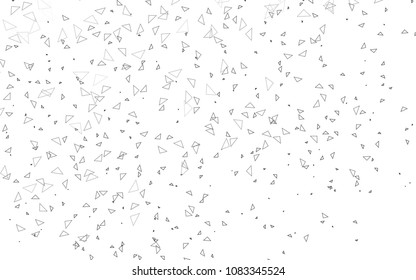 Light Silver, Gray vector geometric simple minimalistic background, which consist of triangles on white background. Triangular pattern with gradient for your business design. 