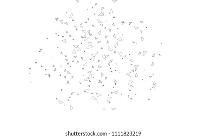 Light Silver, Gray vector geometric simple minimalistic background, which consist of triangles on white background. Triangular pattern with gradient for your business design. 