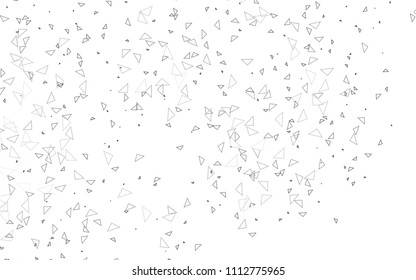 Light Silver, Gray vector geometric simple minimalistic background, which consist of triangles on white background. Triangular pattern with gradient for your business design. 