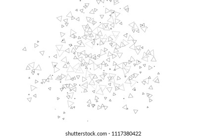 Light Silver, Gray vector geometric simple minimalistic background, which consist of triangles on white background. Triangular pattern with gradient for your business design. 