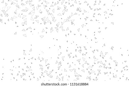 Light Silver, Gray vector geometric simple minimalistic background, which consist of triangles on white background. Triangular pattern with gradient for your business design. 