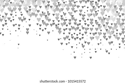 Light Silver, Gray vector greeting Card Happy Valentine's Day. Pattern with isolated hearts on the white background. Colored illustration for your banner, website, advert.