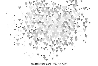 Light Silver, Gray vector greeting Card Happy Valentine's Day. Pattern with isolated hearts on the white background. Colored illustration for your banner, website, advert.
