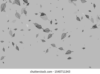 Light Silver, Gray vector hand painted background. Sketchy doodles with colorful gradient leaves. New template for your business design.