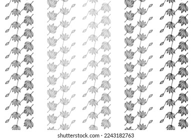 Light Silver, Gray vector hand painted texture. Creative illustration in simple style with leaves. Doodle design for your web site.