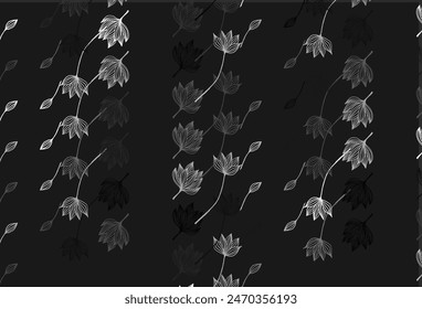Light Silver, Gray vector hand painted texture. Brand new colorful illustration in modern style with leaves. Pattern for heads of websites and designs.
