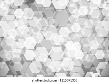 Light Silver, Gray vector hexagon mosaic pattern. A completely new color illustration in a vague style. The best hexagonal design for your business.