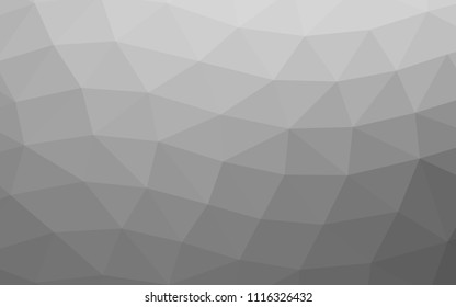 Light Silver, Gray vector hexagon mosaic triangle mosaic. Shining colored illustration in a Brand new style. The best triangular design for your business.