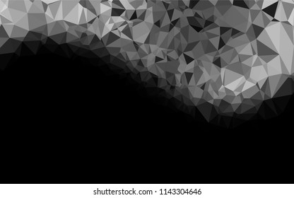 Light Silver, Gray vector hexagon mosaic texture. Triangular geometric sample with gradient.  A completely new template for your business design.