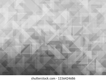 Light Silver, Gray vector hexagon mosaic texture. Triangular geometric sample with gradient.  Triangular pattern for your business design.