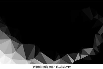 Light Silver, Gray vector hexagon mosaic cover. Triangular geometric sample with gradient.  The polygonal design can be used for your web site.