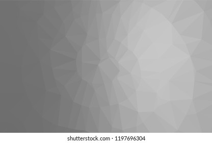 Light Silver, Gray vector hexagon mosaic texture. Triangular geometric sample with gradient.  A completely new design for your business.