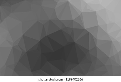 Light Silver, Gray vector hexagon mosaic template. Creative geometric illustration in Origami style with gradient. The polygonal design can be used for your web site.