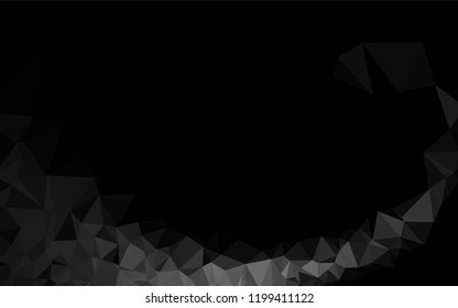 Light Silver, Gray vector hexagon mosaic template. Triangular geometric sample with gradient.  Brand new design for your business.