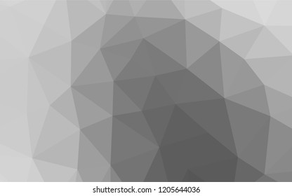 Light Silver, Gray vector hexagon mosaic texture. Triangular geometric sample with gradient.  A new texture for your design.