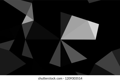 Light Silver, Gray vector hexagon mosaic cover. Triangular geometric sample with gradient.  The elegant pattern can be used as part of a brand book.