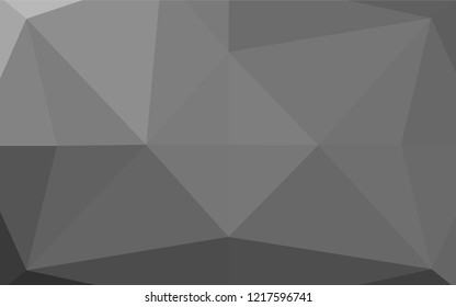 Light Silver, Gray vector hexagon mosaic template. Triangular geometric sample with gradient.  A new texture for your design.