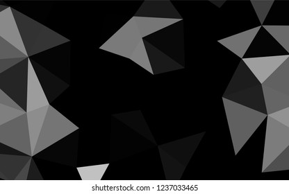 Light Silver, Gray vector hexagon mosaic cover. A vague abstract illustration with gradient. Triangular pattern for your business design.