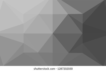 Light Silver, Gray vector hexagon mosaic cover. Triangular geometric sample with gradient.  The template can be used as a background for cell phones.