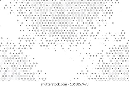 Light Silver, Gray vector illustration which consist of circles. Dotted gradient design for your business. Creative geometric background in halftone style with colored spots.