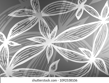 Light Silver, Gray vector indian curved pattern. Shining colored illustration with doodles in Zen tangle style. A completely new design for your business.