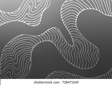 Light Silver, Gray vector indian curved texture. Brand-new colored illustration in blurry style with doodles. Hand painted design for web, wrapping, wallpaper.