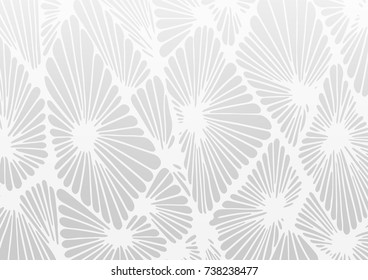 Light Silver, Gray vector indian curved template. Doodles on blurred abstract background with gradient. The pattern can be used for wallpapers and coloring books.