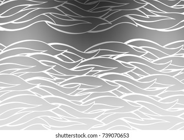 Light Silver, Gray vector indian curved template. A vague abstract illustration with doodles in Indian style. Hand painted design for web, wrapping, wallpaper.