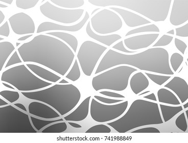 Light Silver, Gray vector indian curved pattern. Glitter abstract illustration with doodles and Zen tangles. Hand painted design for web, wrapping, wallpaper.