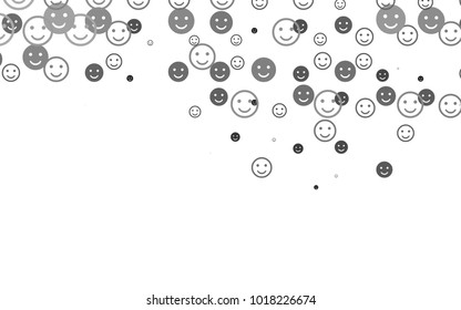 Light Silver, Gray vector layout with smiling faces. Illustration with set of smiles in simple style. Pattern for ad, booklets, leaflets of celebrations.
