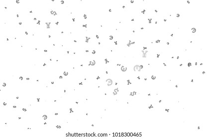 Light Silver, Gray vector layout with banking symbols. Modern abstract illustration with symbols of money. Template for ads of markets, loans.