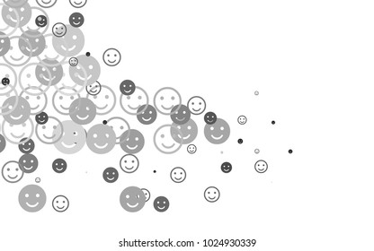 Light Silver, Gray vector layout with smiling faces. Decorative shining illustration with smiles on white template. Template for cheerful greeting postcards.