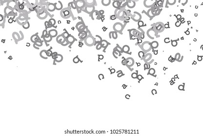 Light Silver, Gray vector layout with latin alphabet. Shining colorful illustration with isolated letters. Smart design for your business advert of university.