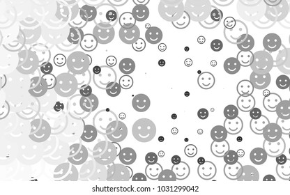 Light Silver, Gray vector layout with smiling faces. Colorful gradient Smiles on white background. Pattern for carnival, festival fun leaflets.