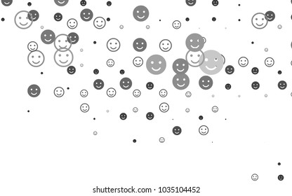 Light Silver, Gray vector layout with smiling faces. Colorful gradient Smiles on white background. Pattern for parties, gifts, congratulations.