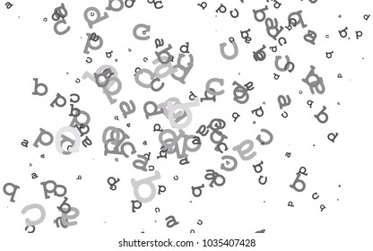 Light Silver, Gray vector layout with latin alphabet. Shining colorful illustration with isolated letters. Best design for your ad, poster, banner of college.