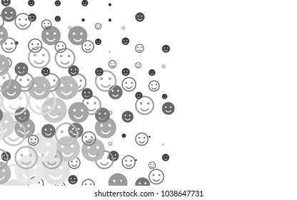 Light Silver, Gray vector layout with smiling faces. Colorful gradient Smiles on white background. Pattern for parties, gifts, congratulations.