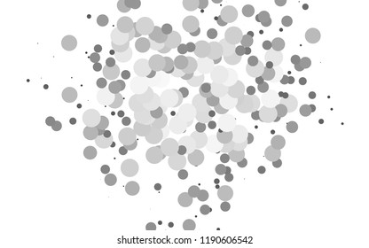 Light Silver, Gray vector layout with circle spots. Glitter abstract illustration with blurred drops of rain. Pattern of water, rain drops.