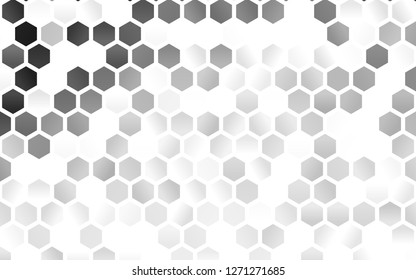 Light Silver, Gray vector layout with hexagonal shapes. Design in abstract style with hexagons. Pattern can for your ad, booklets.