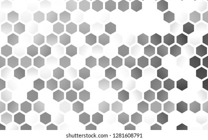 Light Silver, Gray vector layout with hexagonal shapes. White background with colorful hexagons. Pattern can for your ad, booklets.