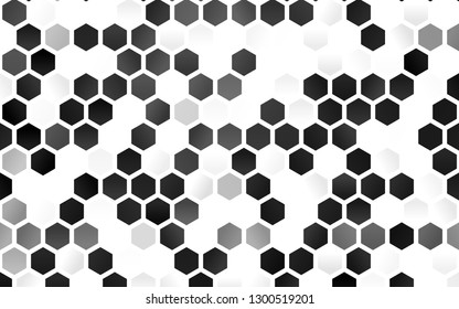 Light Silver, Gray vector layout with hexagonal shapes. Illustration of colored hexagons on white surface. Pattern for texture of wallpapers.